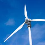 Wind turbine and blue sky